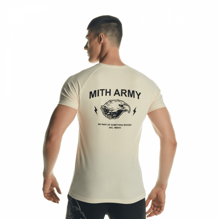 Camiseta Raglan Army Center Brand Off White Mith